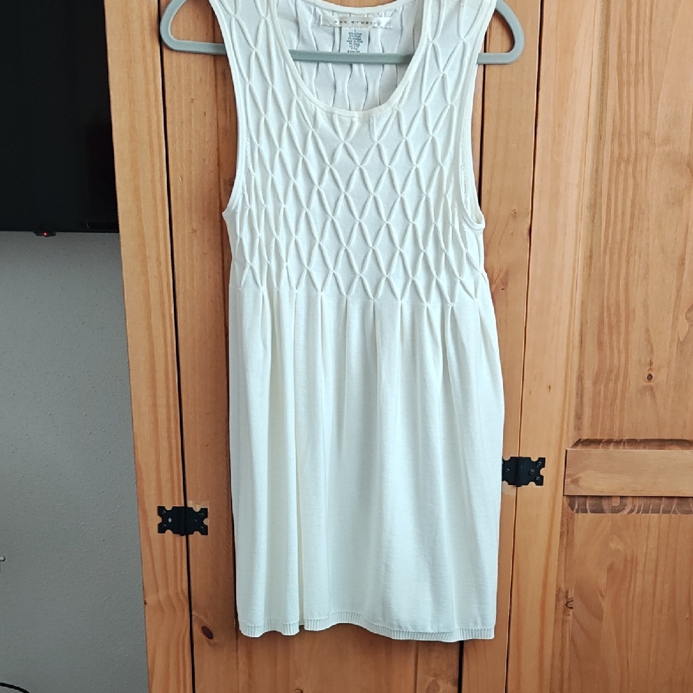 Max Studio White Sleeveless Sundress Mini